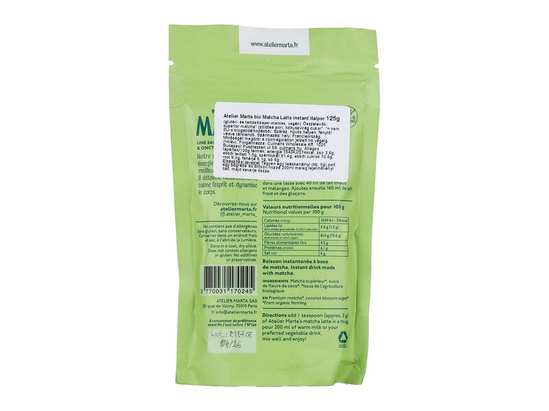 Atelier Marta Organic Matcha Latte 125g