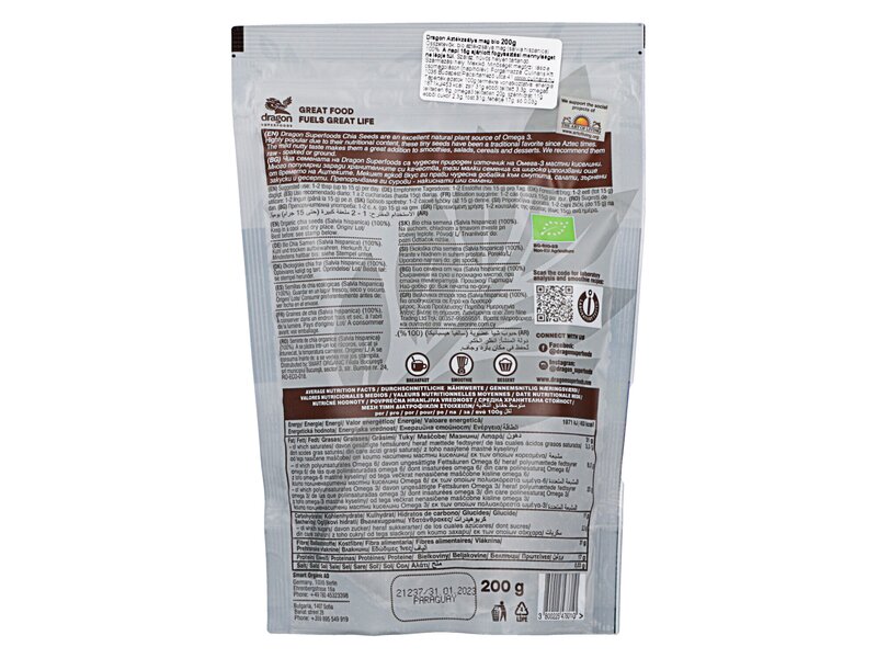 Dragon Superfoods Organic Chia Seeds 200g