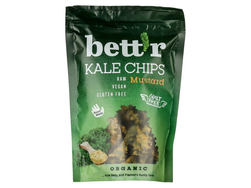 Bett'r Organic fodros kelkáposzta Bio chips mustáros-hagymás 30g