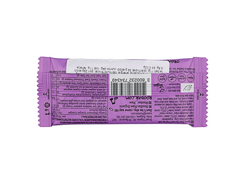 Roobar Organic Bar Raw Cherry Party 30g