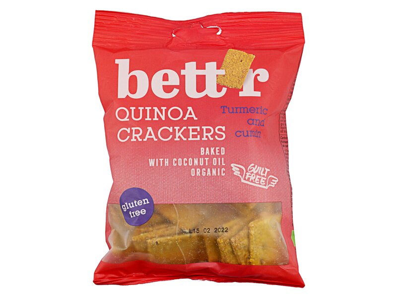 Bett'r Organic Quinoa Crackers Turmeric & Cumin 100g
