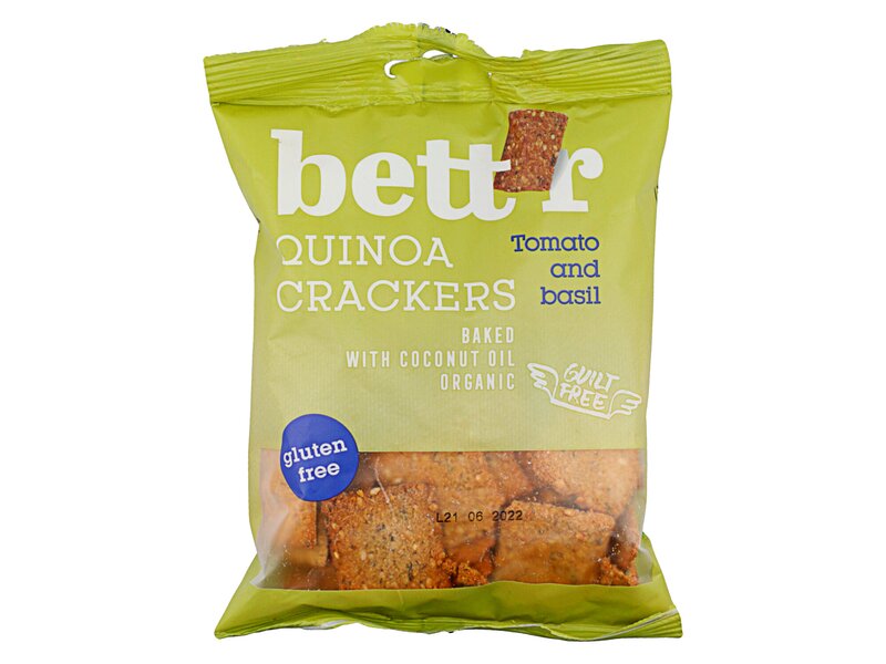 Bett'r Organic Quinoa Crackers Tomato & Basil 100g