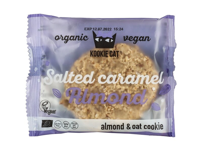 Kookie Cat Bio vegán zabsütemény sós karamellás mandulával 50g
