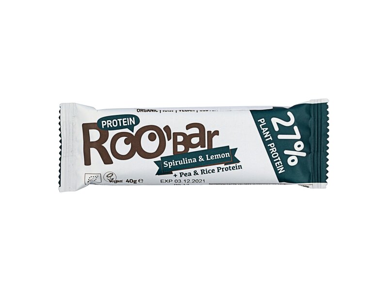 Roobar Organic Bar Protein Spirulina & Lemon 40g
