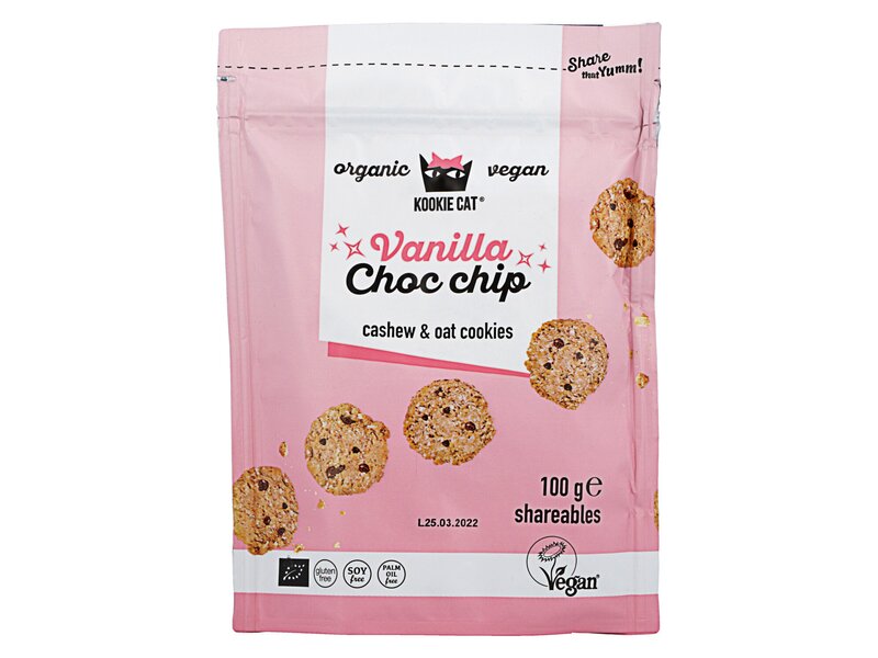 Kookie Cat Organic Mini Cookie Vanilla Choc Chip 100g