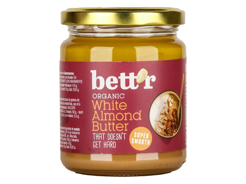 Bett'r Organic White Almond Butter Super Smooth 250g