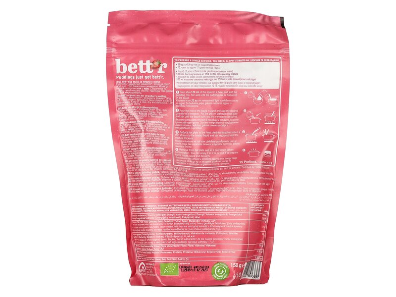 Bett'r Pudding Mix Strawberry 150g