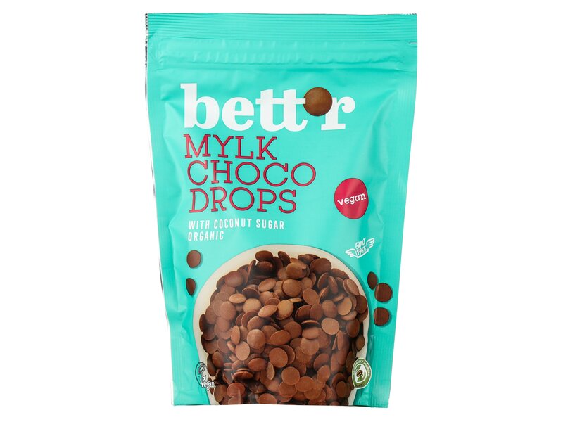 Bett'r Organic Mylk choco drops 200g
