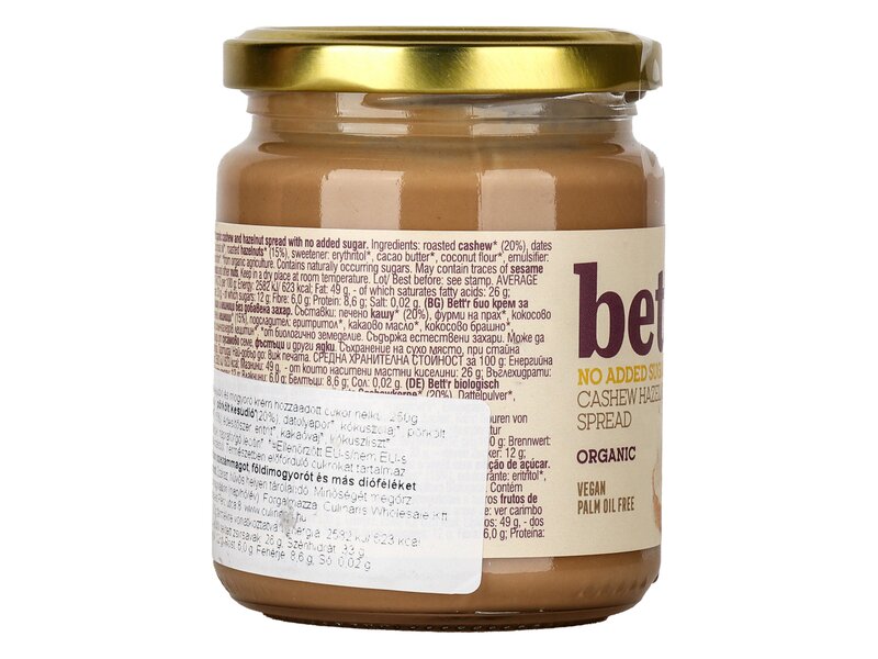 Bett'r Bio kesudió-mogyoró krém hozzáadott cukor nélkül 250g