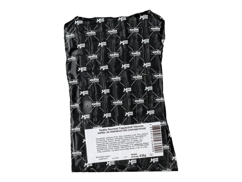 Kodila Gourmet Fagyasztott fűszeres sertés- és marhahús roló (csevapcsicsa) 630g