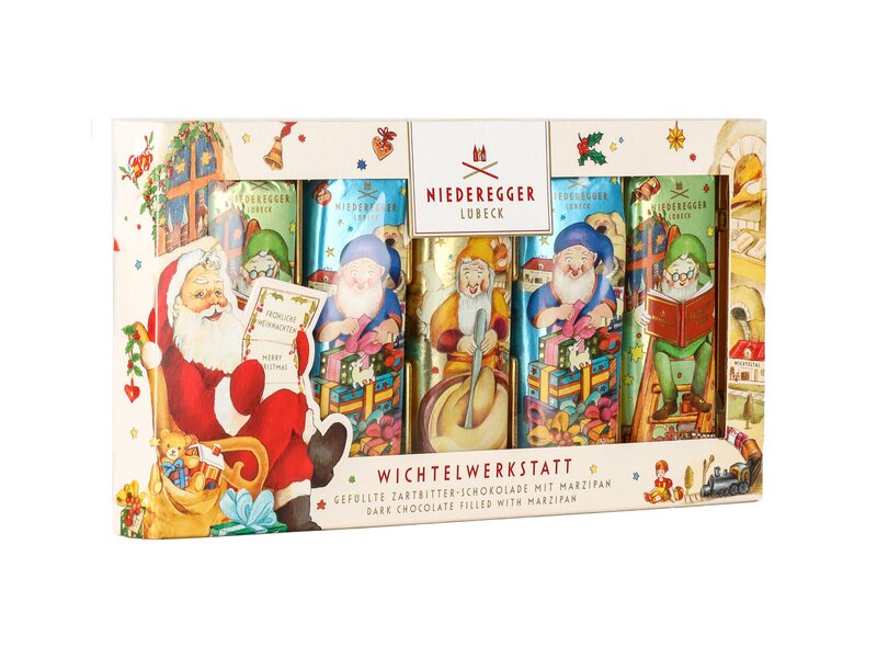Niederegger Karácsonyi 5 db töltött étcsokoládé marcipánnal 175g (050544)