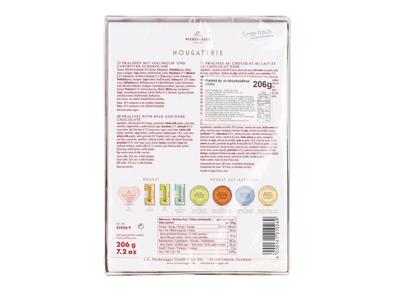 Niederegger Nougaterie tej- és étcsokoládéval 206 g