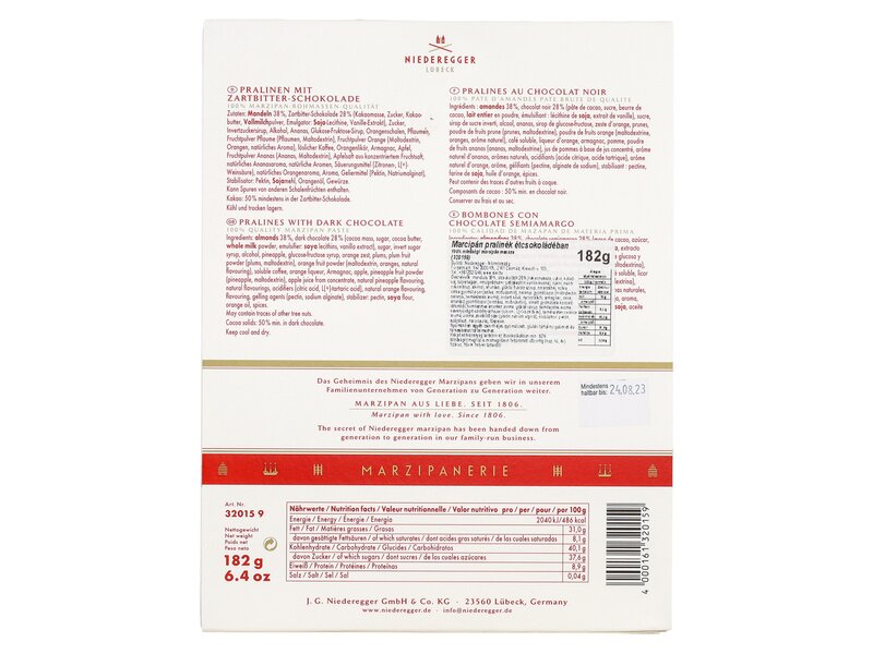 Niederegger Étcsokis kis Karácsonyi marcipán válogatás 182g (320159)