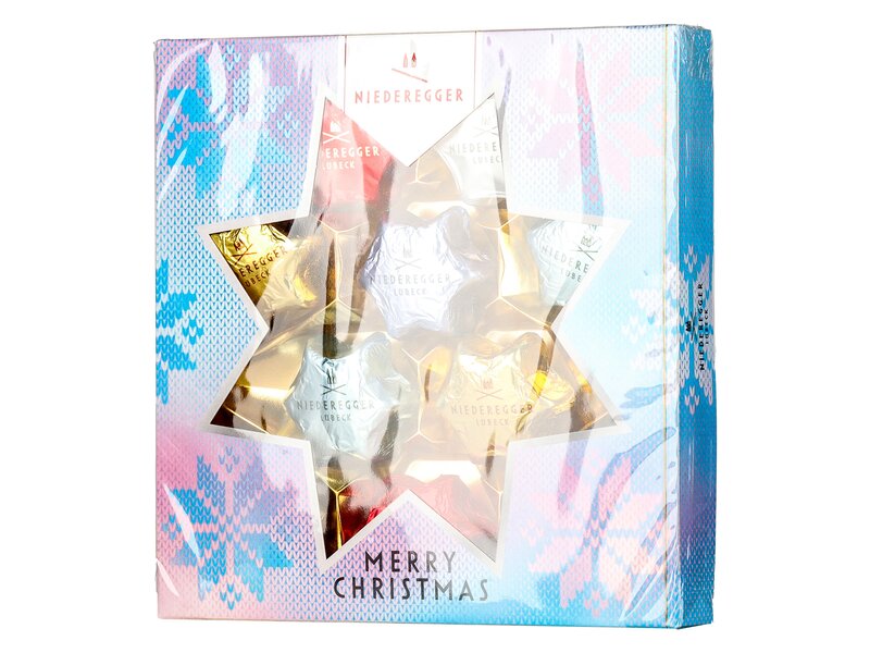 Niederegger Karácsonyi csillag marcipán és praliné válogatás - több ízben - 125g (750468)