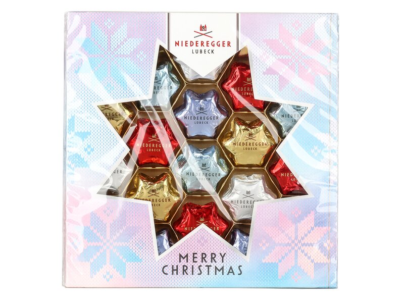 Niederegger Karácsonyi csillag marcipán és praliné válogatás - több ízben - 250g (750475)