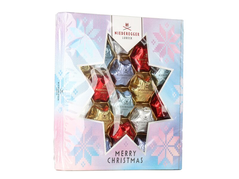 Niederegger Karácsonyi csillag marcipán és praliné válogatás - több ízben - 250g (750475)