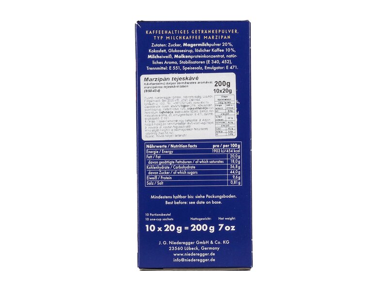 Niederegger Marcipán tejeskávé 10x20g