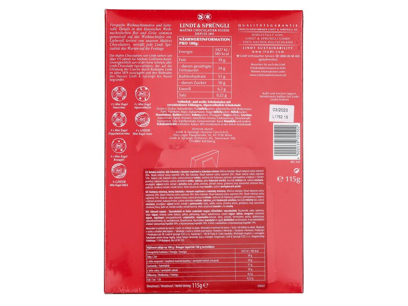 Lindt Frohes Fest Adventkalender 115g