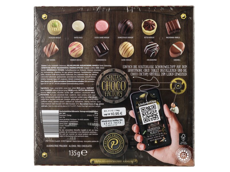 Peters Advent calendar Santas choco factory 135g