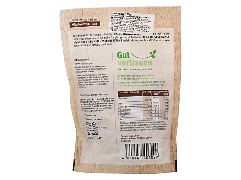 Farmer's Walnuts 120g