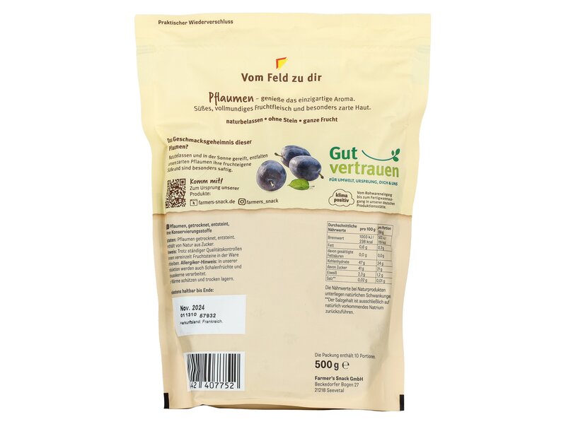 Farmer's Prunes natural 500g