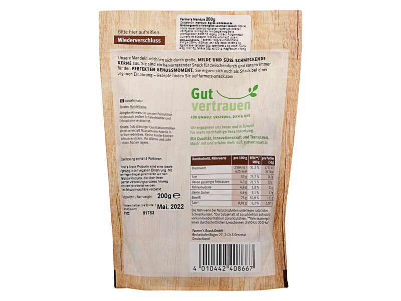 Farmer's Almonds 200g