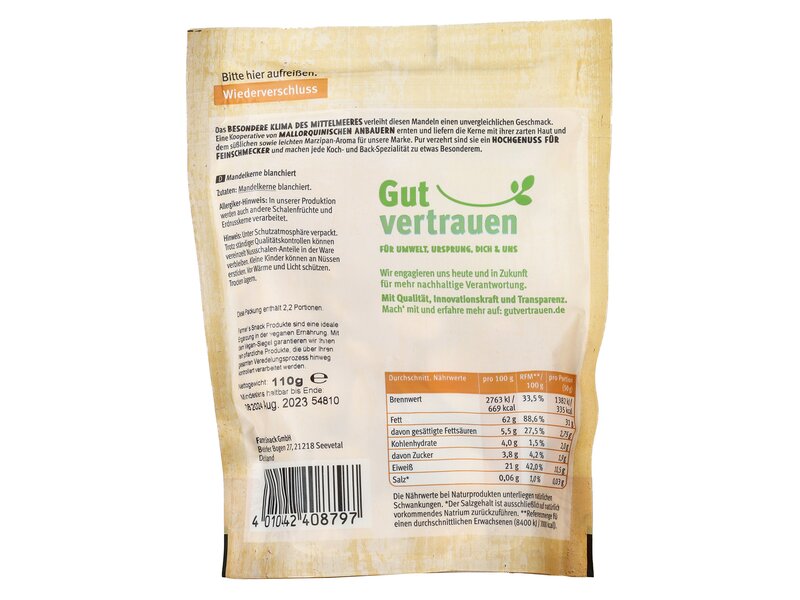 Farmer's Mallorca almonds blanched 110g