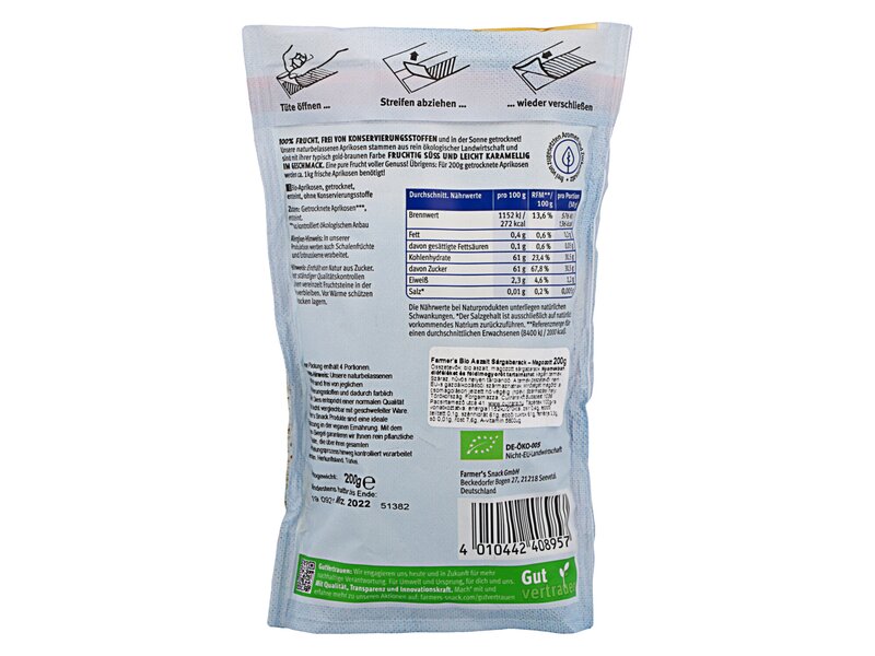 Farmer's Apricots/sárgabarack bio 200g