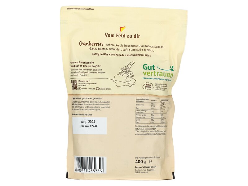 Farmer's Cranberries 400g