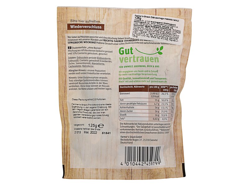 Farmer's Fitness snack diákcsemege 125g