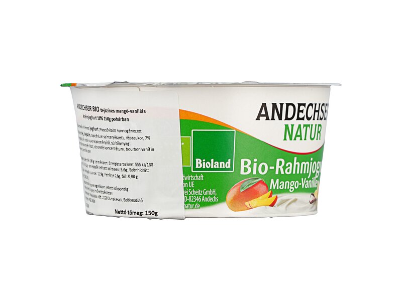 Andechser* Bio tejszínes joghurt mangó vanília 150g 
