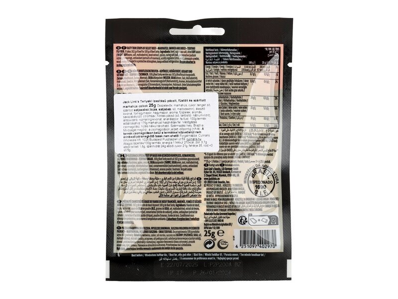 Jack Link's Beef Jerky marhahús falatok - teriyaki 25g