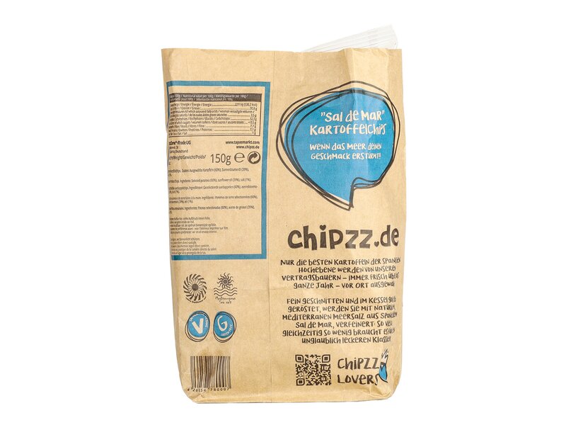 Chipzz Sal de Mar Kézműves burgonyachips tengeri sóval 150g