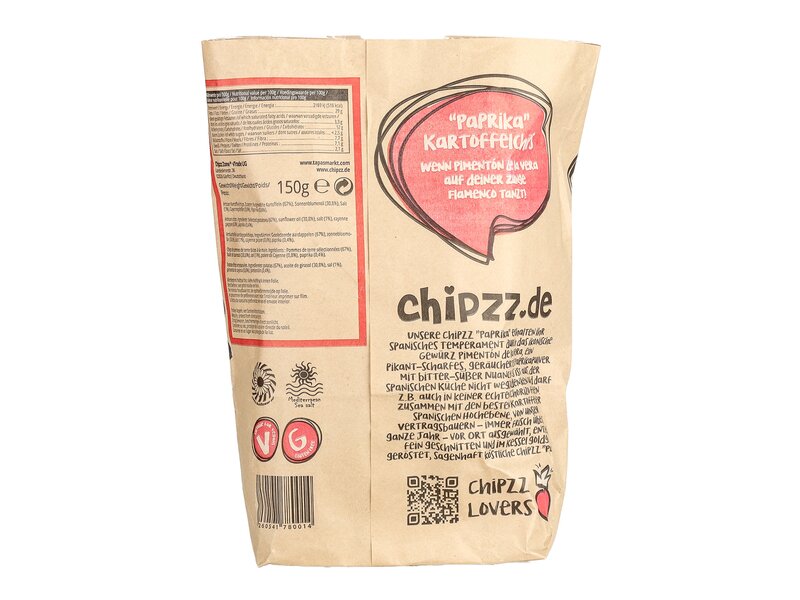 Chipzz Paprikával ízesített kézműves burgonyachips 150g