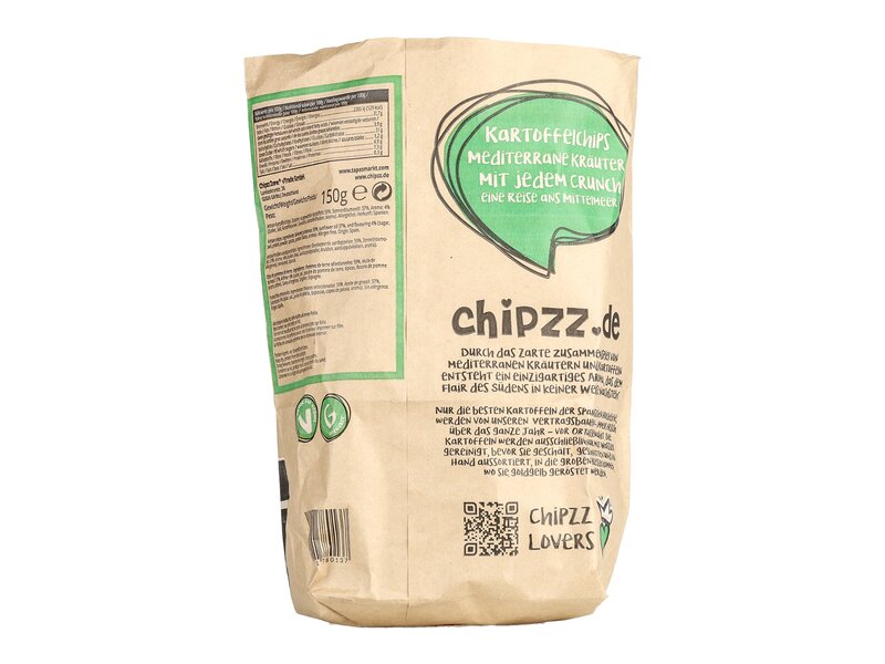 Chipzz Hierba Mediterrán fűszerekkel ízesített kézműves burgonyachips 150g