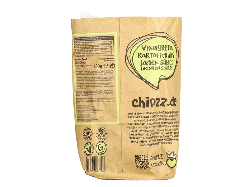 Chipzz Vinagreta Ecetes ízesítésű kézműves burgonyachips 150g