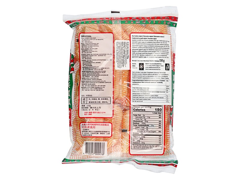 Bin Bin Rice original crackers 150g