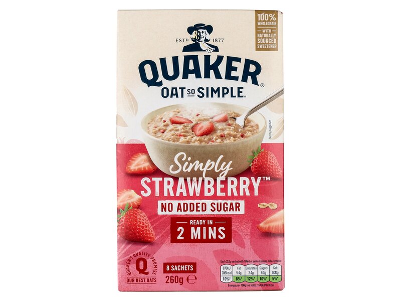Quaker Oat So Simple Strawberry no added sugar 260g