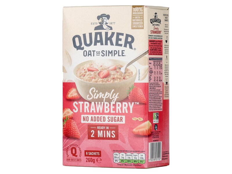 Quaker Oat So Simple Strawberry no added sugar 260g