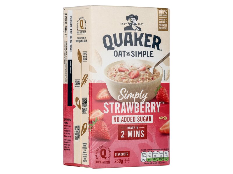 Quaker Oat So Simple Strawberry no added sugar 260g
