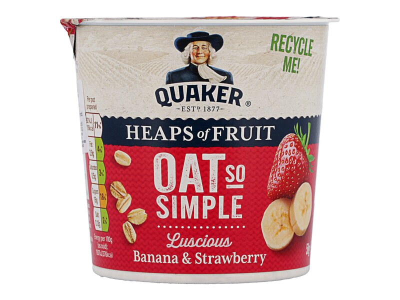 Quaker Oat so Simple Banana Strawberry 58g