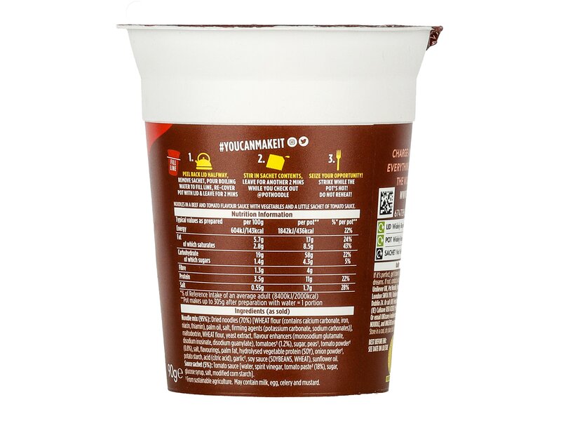 Pot Noodle Beef & Tomato 90g