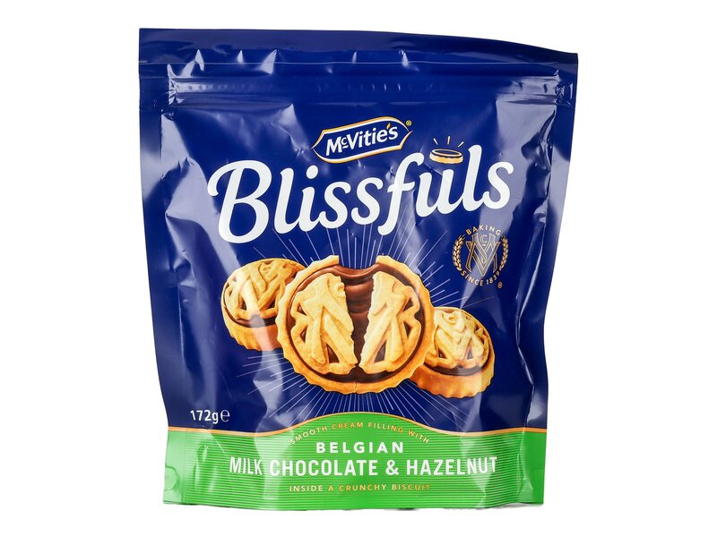 Mcvities Blissfuls Milk Chocolate & Hazelnut 172g