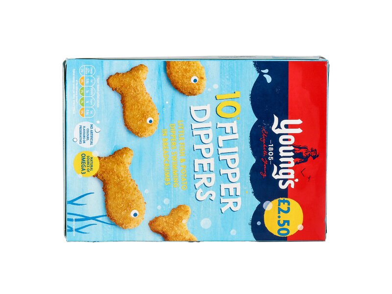 Young’s 10 Flipper Dippers Gyorsfagyasztott panírozott halas-burgonyás falatok 250g