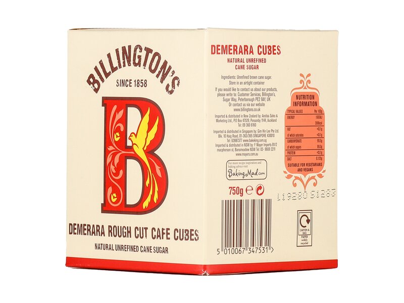Billington barna kockacukor 750g