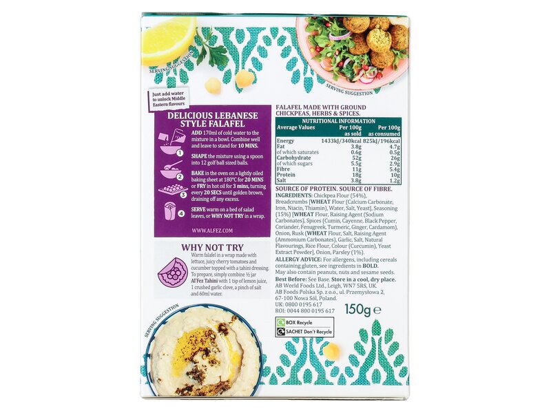Al'fez Lebanese Style Falafel 150g