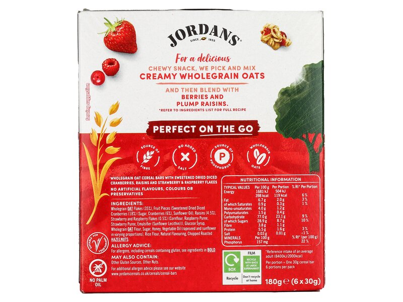 Jordans Frusli Wild berries cereal bars 180g