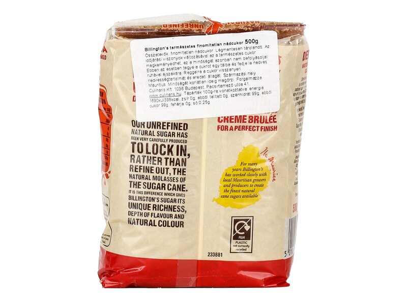 Billington demerara nádcukor 500g