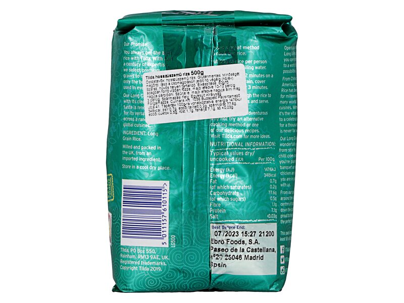 Tilda Long Grain Rice zöld 500g