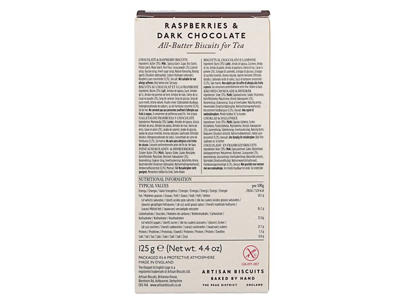 AB Elegant English Gluten free Raspberry Dark Choc 125g